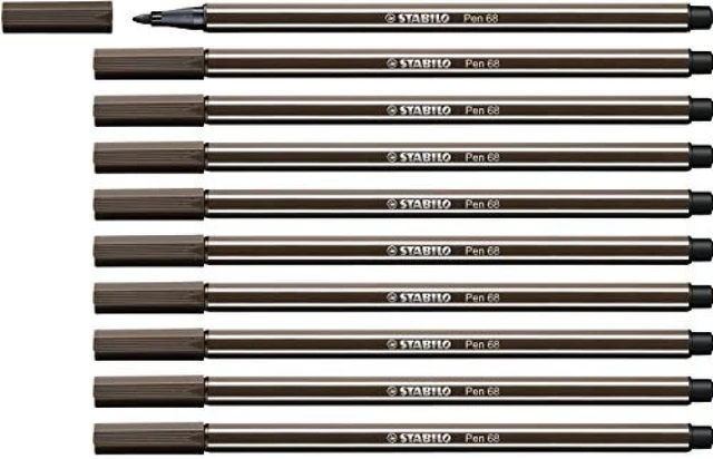 Pennarello Premium - STABILO Pen 68 - Confezione da 10 - Ombra - NUOVO