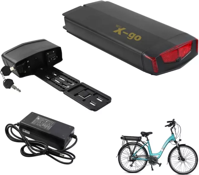 36V 13AH 350W 500W 750W Rear Carrier Battery Lithium E-bike Electric LED Seat US