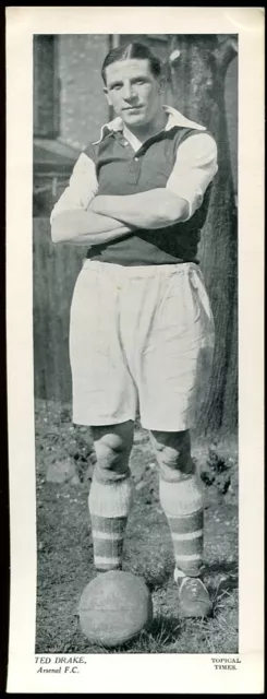 Trade Card, Topical Times, FOOTBALLERS, 1934, 250 x 95, Ted Drake, Arsenal