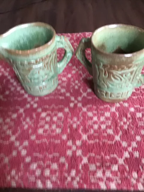 Frankoma Pottery Mayan Aztec Sugar and Creamer NO Lid