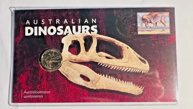 Australia 2022 PNC, Dinosaurs Australovenator Skeleton - $1 Envelope Privy Coin