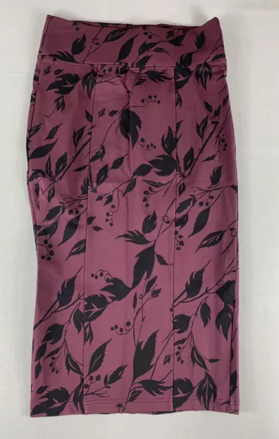 NEW MELISSA MCCARTHY SEVEN7 FLORAL Pencil Skirt PURPLE BLACK SZ: OX