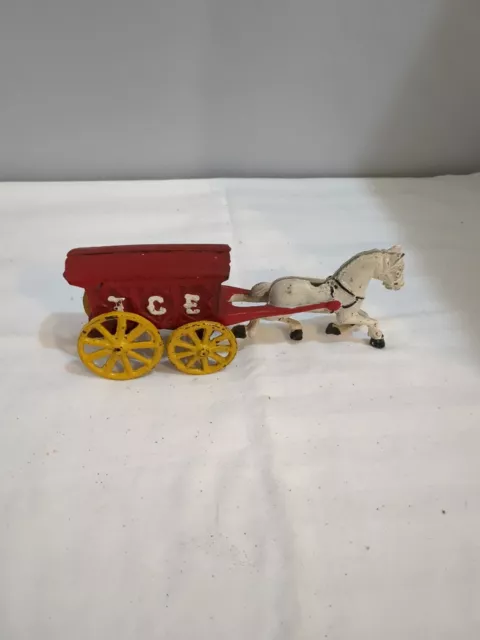 Vintage Horse Drawn  Cast Iron "Ice Wagon"