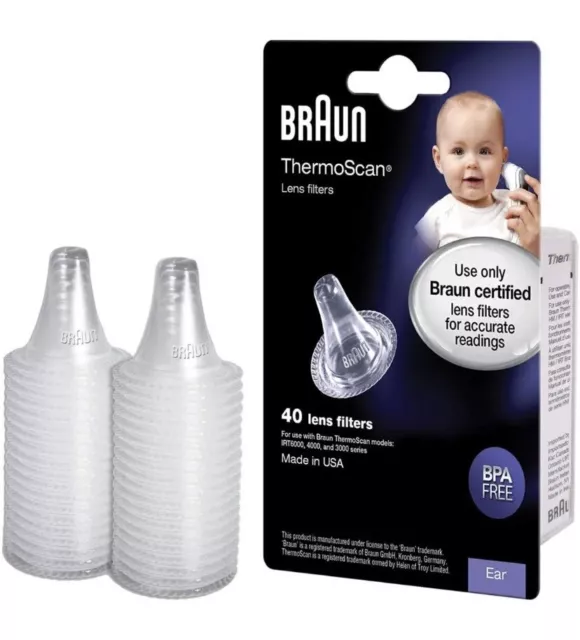 Braun Ear Thermometer Thermoscan Lens Filters, 40 Count