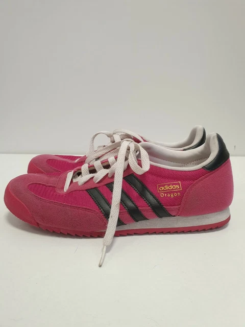 Gg950 Womens Adidas Originals Dragon Pink Suede Running Trainers Uk 6 Eu 39 1/3