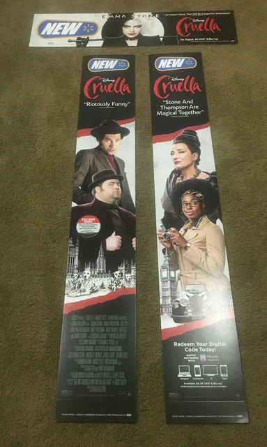 DISNEY CRUELLA EMMA Stone Movie Store Display Lot Sign Poster Promo