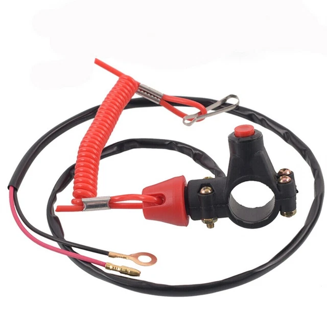 Universal Boat Outboard Engine Motor Kill Stop Switch With Safety Tether Lanyard