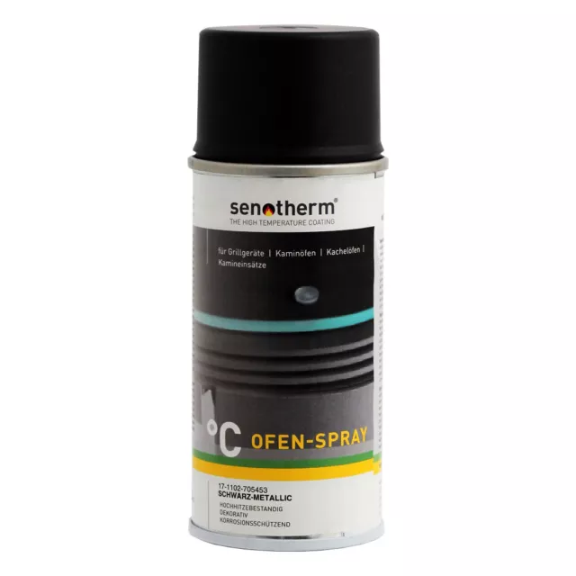 Senotherm Ofenspray schwarz-metallic 150ml Kaminlack (16,00 EUR pro 100 ml)