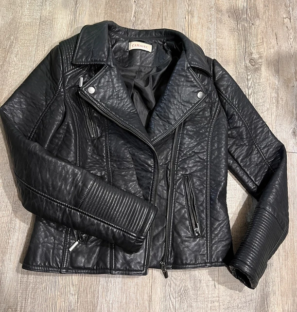 BLOUSON CUIR FEMME camaieu taille S EUR 9,50 PicClick FR