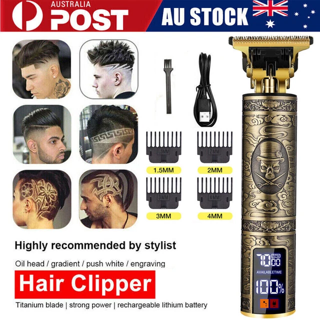 Men Portable Electric Hair Trimmer LCD Clippers Beard Shaver Cutting Cordless AU