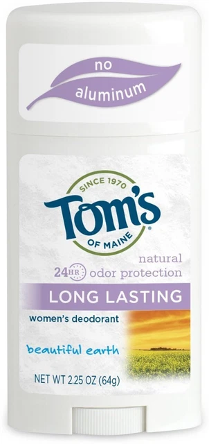 Palo desodorante de larga duración de Tom's of Maine, 2,25 oz tierra hermosa