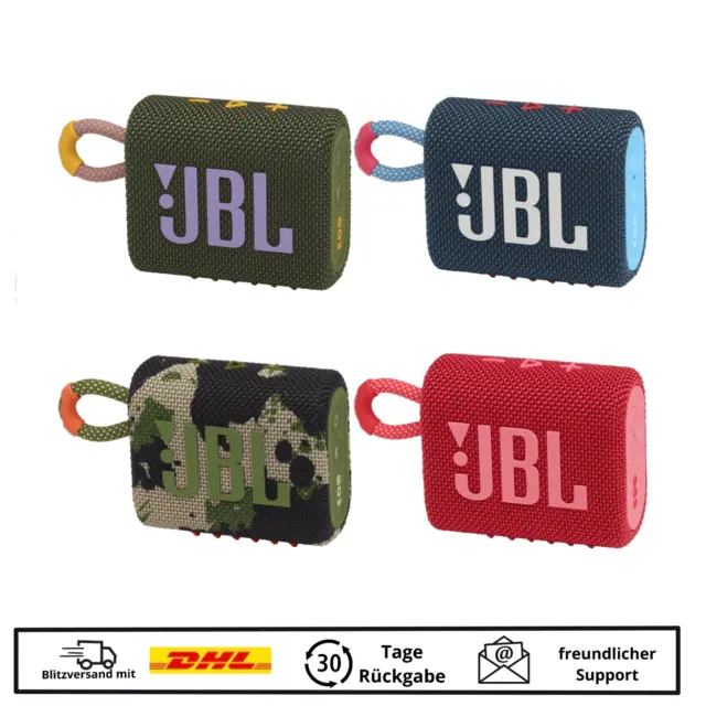 JBL GO 3 Bluetooth Lautsprecher Wireless Mini Speaker Wasserfest Staubfest Akku