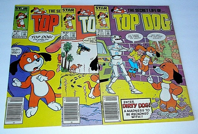 The Secret Life of Top Dog Comic Book  4 5 & 11 Star Comics Marvel 1986 EUC  BC