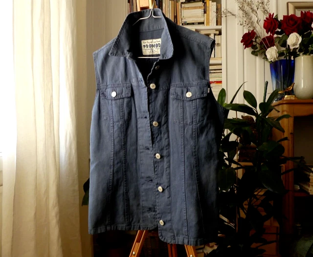 Gilet Sans Manches Femme Jean Rychter - Vintage 70s Paris - Laine Merinos - Taille XS