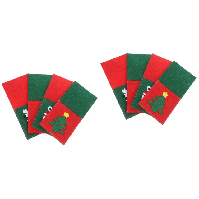 8 pz porta posate natalizie Holiday Cutter forks borse