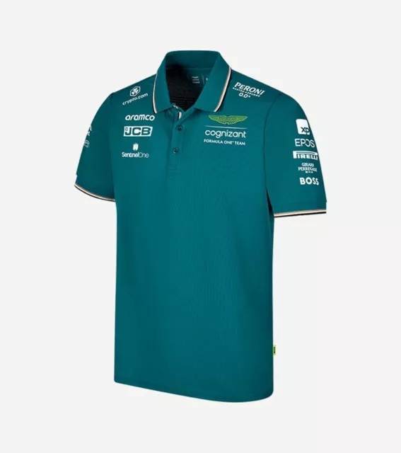 Aston Martin F1, Team Poloshirt, 2023, klassisch grün, offizielle Ware