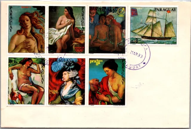 Schallstamps Paraguay 1983 Fdc Cover Comm Paintings Stamps (7)
