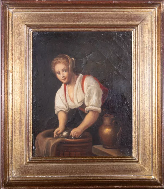 Dutch-Style Mid 19th Century Oil - Peasant Woman