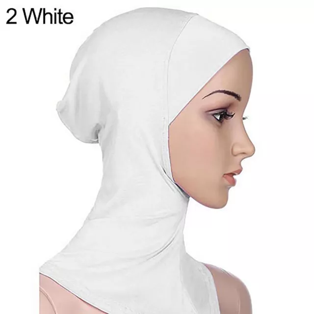 Soft Solid Color Women Full Cover Scarf Cap Underscarf Neck Head Bonnet Hat 73