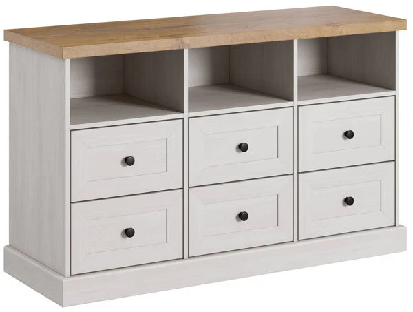Cassettiera Royal Sideboard 130 cm pino bianco rovere lefkas (17757)