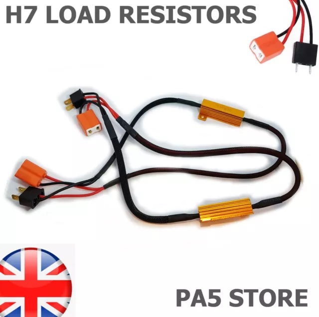 2x H7 50w 6 ohm Load Resistor LED Canbus Error Free Rapid Blinking Flicker/