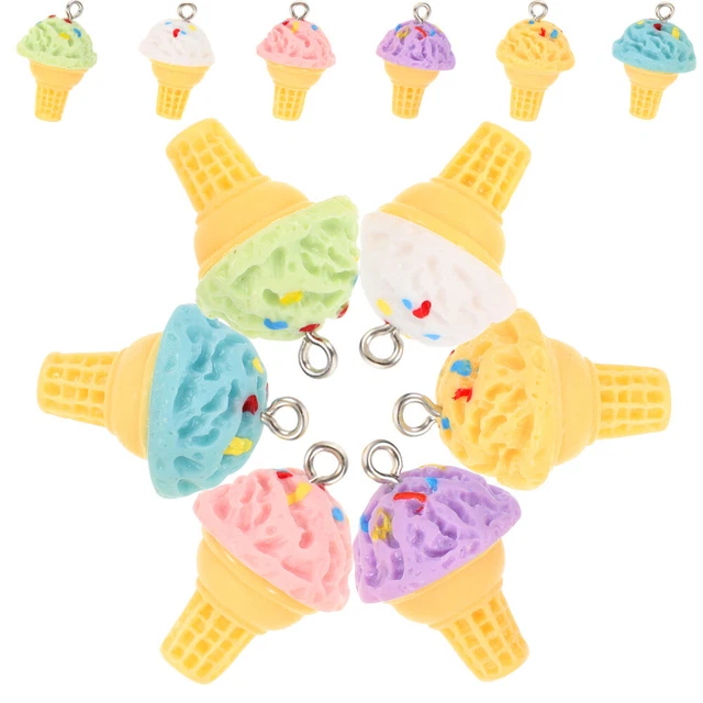 12pcs mini bottle charms decoden charms for jewelry making Resin Craft Ice Cream