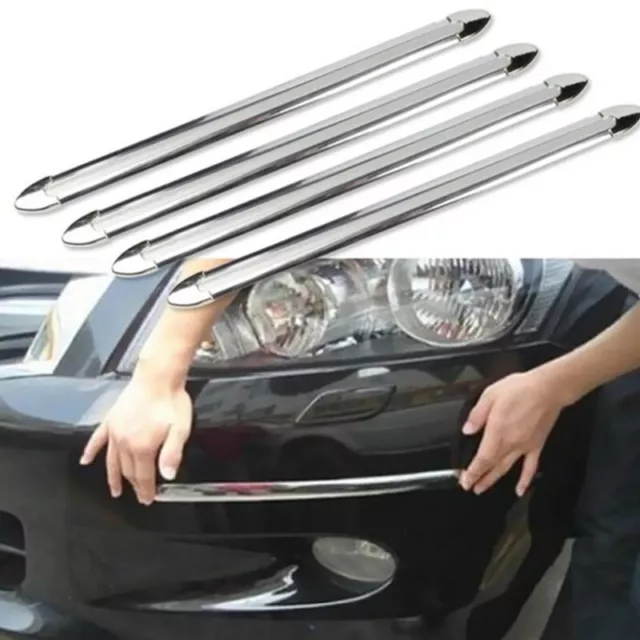 4PCS Universal Cromado Coche Anti-rub Strip Protector Esquina Parachoques Cero S