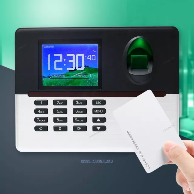 New Fingerprint And RFID Card Attendance Time Clock+ WIFI+ USB+ Remote Access