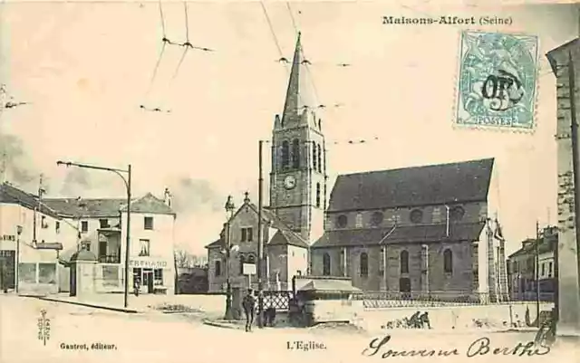 94 - Maisons Alfort - L'Eglise - Animated - Precursor - Rare Obliteration - CPA -