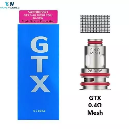 Vaporesso GTX Coils GTX 0.4Ω Mesh Triple Silicon Protection 26-32W - Pack of 5