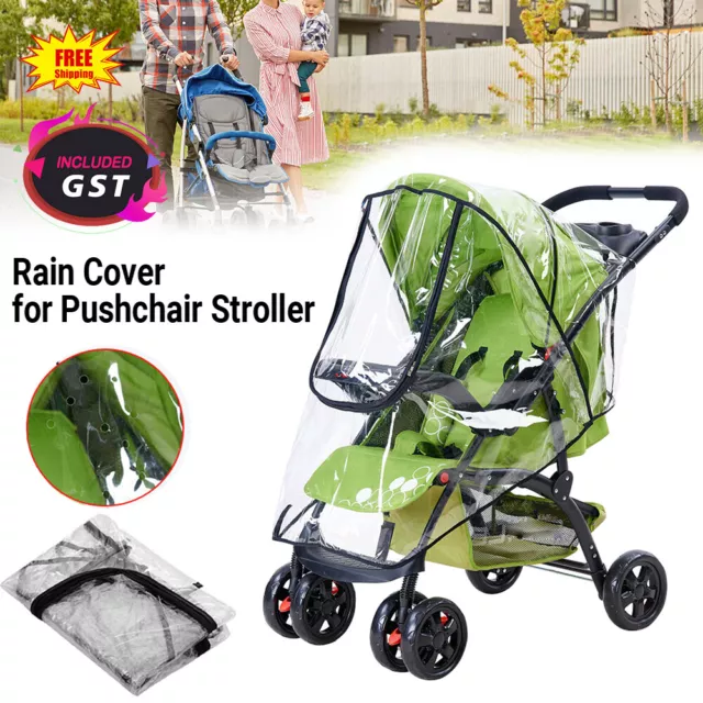 Universal Rain Cover Pushchair Stroller Baby Buggy Wind Shield Pram Clear Window