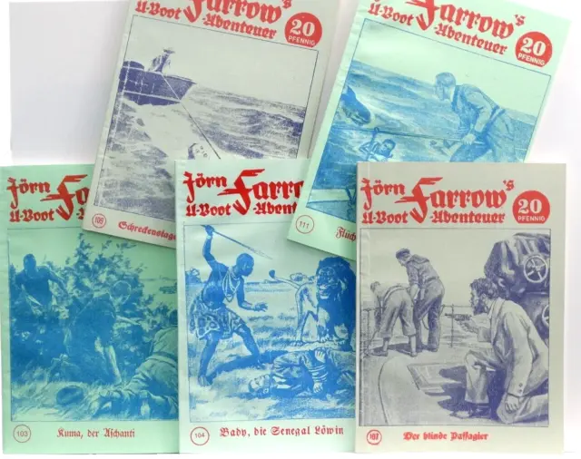 5  x Nachdrucke: Jörn Farrow's U-Boot -Abenteuer - Nr. 103, 104, 107, 109, 111