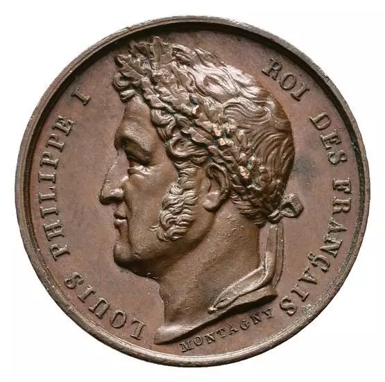 Linnartz FRANKREICH Louis Philippe Bronzemedaille (v.Montagny) 1840 Vorzüglich+