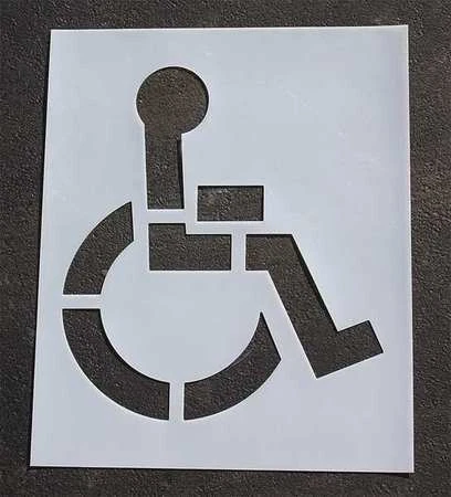 RAE STL-108-3039 Pavement Stencil,39 in,Handicap,1/8