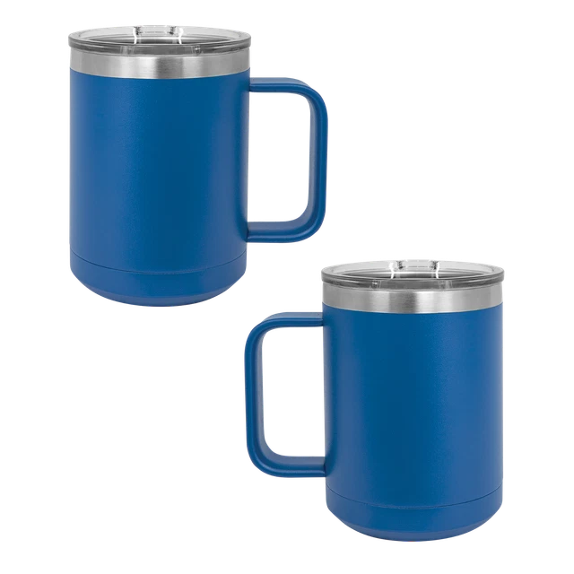 Bulk 15 oz Polar Camel Stainless Steel Coffee Mug w/Lid, Blank, Multiple Colors