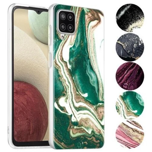 Coque pour Samsung Galaxy A12 M12 Étui Marbre Téléphone Portable en Silicone