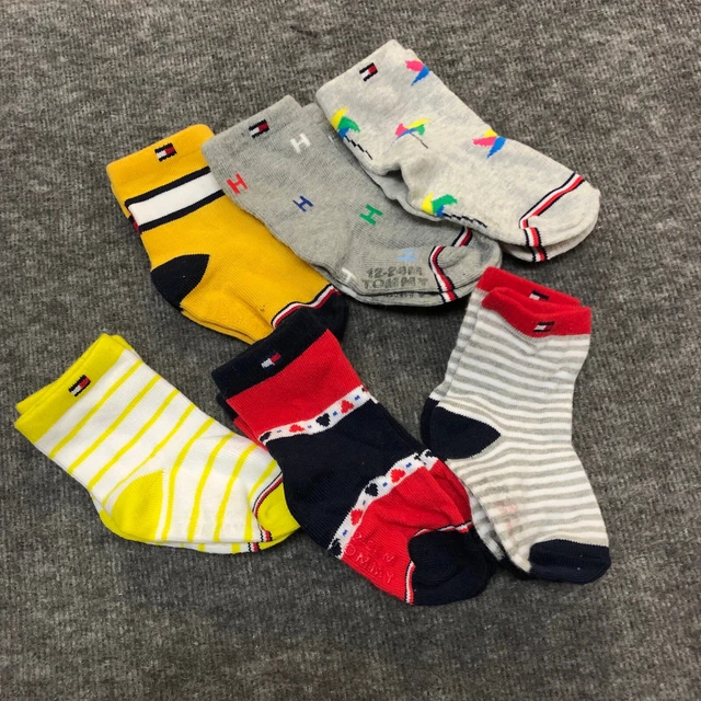 6 PAIRS Tommy Hilfiger Toddlers Infants Socks Cotton Multicolor 12-24Months NWOT