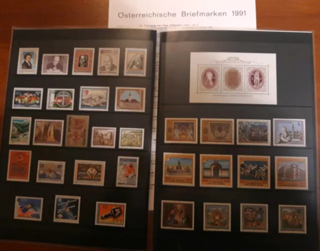 1991 Austria libro ufficiale dei francobolli, tutte le emissioni,MNH** completo