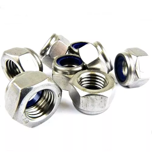 Nyloc Nuts Stainless Steel Nylon Insert Locking Nut A4 MARINE GRADE M3-M12 Sizes