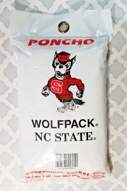 North Carolina State Wolfpack Poncho Mascot NC State NEW