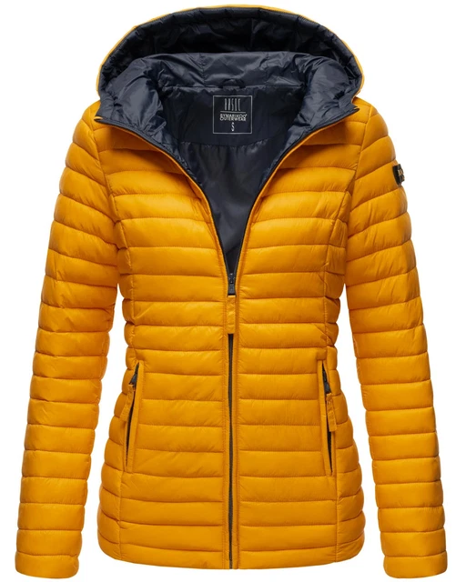 Giacca Donna Trapuntata con Cappuccio Trapuntato Borse Cappuccio Giallo S D727 R3-C