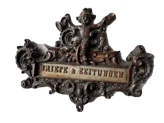 Antiker Briefschlitz Briefeinwurf Briefklappe Gusseisen für Briefe und Zeitungen