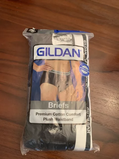 Gildan Mens Premium Cotton Plush Waistband Briefs 4 Pack Size 2Xl 44-46 New!