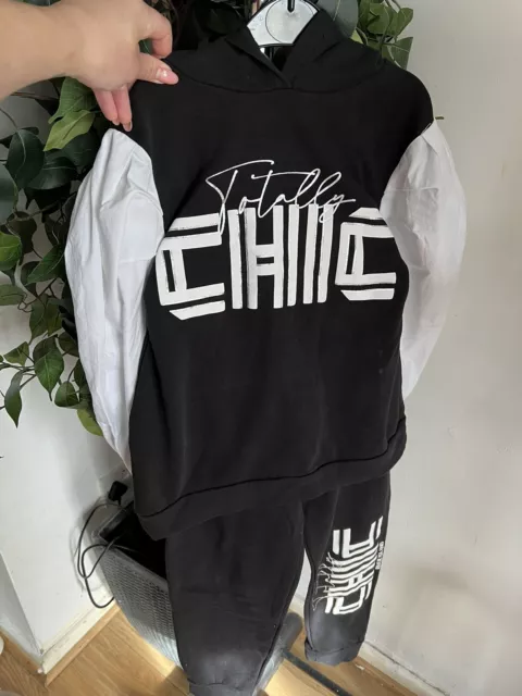 Girls age 9-10 years river island outfit set jumper and trousers (c)