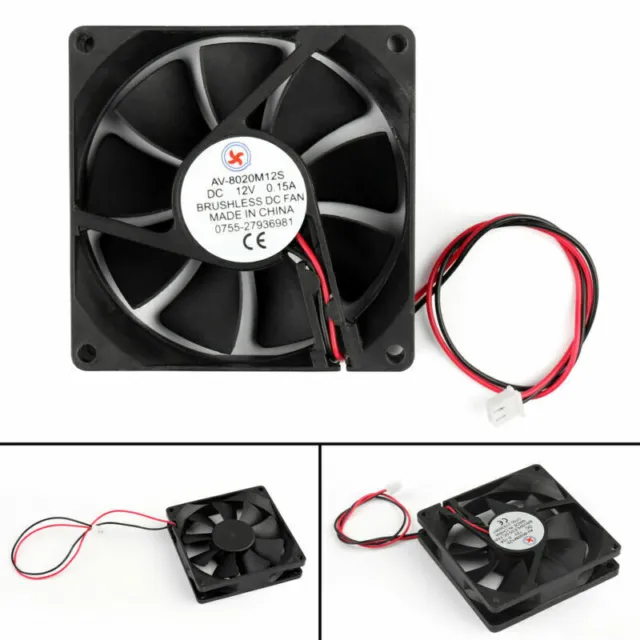 DC Brushless Cooling PC Computer Fan 12V 8020s 80x80x20mm 0.15A 2 Pin Wire/AU