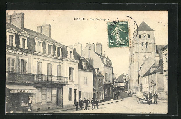 CPA Cosne-sur-Loire, Rue St-Jacques, view from rue bei der l'Église 1907
