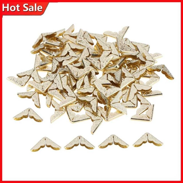 100pcs Tone Scrapbooking Albums Corner Protectors Card File Menu Metal Book
