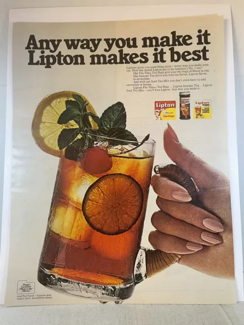 Lipton Print Original Ad Vintage Tea Bags Lipton Make it Best Mint Cherry Lemon