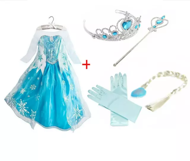 Biancaneve Elsa bambini bambina abito principessa costume regalo di Natale