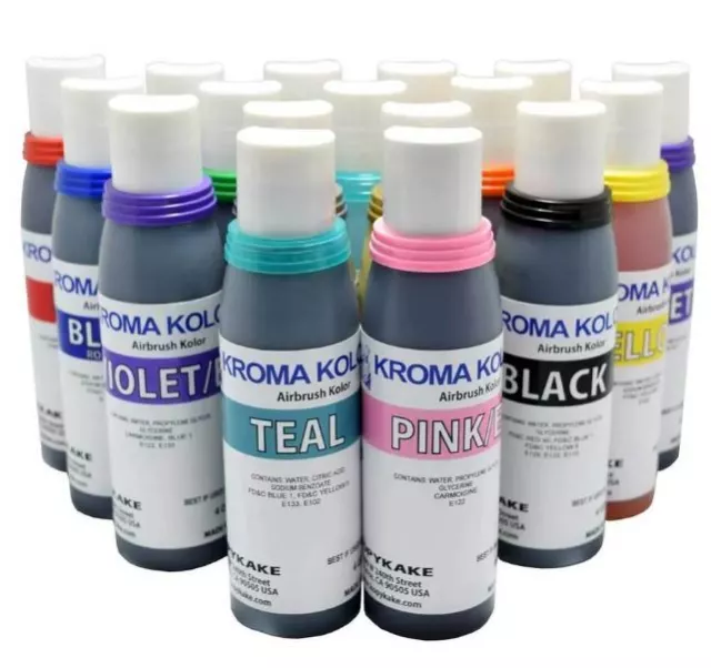 Kroma Airbrush Colours 4oz 118ml Edible Food Colouring Paint Sugarcraft